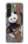 W3793 Cute Baby Panda Snow Painting Hülle Schutzhülle Taschen und Leder Flip für Sony Xperia 1 V