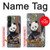 W3793 Cute Baby Panda Snow Painting Hülle Schutzhülle Taschen und Leder Flip für Sony Xperia 1 V