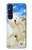 W3794 Arctic Polar Bear and Seal Paint Hülle Schutzhülle Taschen und Leder Flip für Sony Xperia 1 V