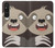 W3855 Sloth Face Cartoon Hülle Schutzhülle Taschen und Leder Flip für Sony Xperia 1 V