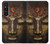 W3874 Buddha Face Ohm Symbol Hülle Schutzhülle Taschen und Leder Flip für Sony Xperia 1 V