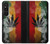 W3890 Reggae Rasta Flag Smoke Hülle Schutzhülle Taschen und Leder Flip für Sony Xperia 1 V