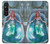 W3911 Cute Little Mermaid Aqua Spa Hülle Schutzhülle Taschen und Leder Flip für Sony Xperia 1 V