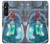 W3912 Cute Little Mermaid Aqua Spa Hülle Schutzhülle Taschen und Leder Flip für Sony Xperia 1 V