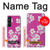W3924 Cherry Blossom Pink Background Hülle Schutzhülle Taschen und Leder Flip für Sony Xperia 1 V
