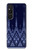 W3950 Textile Thai Blue Pattern Hülle Schutzhülle Taschen und Leder Flip für Sony Xperia 1 V