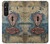 W3955 Vintage Keyhole Weather Door Hülle Schutzhülle Taschen und Leder Flip für Sony Xperia 1 V