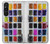 W3956 Watercolor Palette Box Graphic Hülle Schutzhülle Taschen und Leder Flip für Sony Xperia 1 V