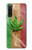 W2109 Smoke Reggae Rasta Flag Hülle Schutzhülle Taschen und Leder Flip für Sony Xperia 10 V