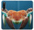 W3497 Green Sea Turtle Hülle Schutzhülle Taschen und Leder Flip für Sony Xperia 10 V