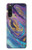 W3676 Colorful Abstract Marble Stone Hülle Schutzhülle Taschen und Leder Flip für Sony Xperia 10 V