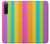 W3678 Colorful Rainbow Vertical Hülle Schutzhülle Taschen und Leder Flip für Sony Xperia 10 V