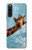 W3680 Cute Smile Giraffe Hülle Schutzhülle Taschen und Leder Flip für Sony Xperia 10 V