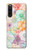 W3705 Pastel Floral Flower Hülle Schutzhülle Taschen und Leder Flip für Sony Xperia 10 V