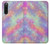 W3706 Pastel Rainbow Galaxy Pink Sky Hülle Schutzhülle Taschen und Leder Flip für Sony Xperia 10 V