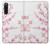W3707 Pink Cherry Blossom Spring Flower Hülle Schutzhülle Taschen und Leder Flip für Sony Xperia 10 V