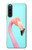 W3708 Pink Flamingo Hülle Schutzhülle Taschen und Leder Flip für Sony Xperia 10 V