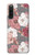 W3716 Rose Floral Pattern Hülle Schutzhülle Taschen und Leder Flip für Sony Xperia 10 V