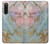 W3717 Rose Gold Blue Pastel Marble Graphic Printed Hülle Schutzhülle Taschen und Leder Flip für Sony Xperia 10 V