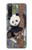 W3793 Cute Baby Panda Snow Painting Hülle Schutzhülle Taschen und Leder Flip für Sony Xperia 10 V