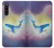 W3802 Dream Whale Pastel Fantasy Hülle Schutzhülle Taschen und Leder Flip für Sony Xperia 10 V