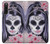 W3821 Sugar Skull Steam Punk Girl Gothic Hülle Schutzhülle Taschen und Leder Flip für Sony Xperia 10 V