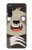 W3855 Sloth Face Cartoon Hülle Schutzhülle Taschen und Leder Flip für Sony Xperia 10 V