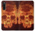 W3881 Fire Skull Hülle Schutzhülle Taschen und Leder Flip für Sony Xperia 10 V