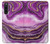 W3896 Purple Marble Gold Streaks Hülle Schutzhülle Taschen und Leder Flip für Sony Xperia 10 V