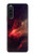 W3897 Red Nebula Space Hülle Schutzhülle Taschen und Leder Flip für Sony Xperia 10 V