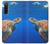 W3898 Sea Turtle Hülle Schutzhülle Taschen und Leder Flip für Sony Xperia 10 V