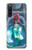 W3912 Cute Little Mermaid Aqua Spa Hülle Schutzhülle Taschen und Leder Flip für Sony Xperia 10 V