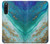 W3920 Abstract Ocean Blue Color Mixed Emerald Hülle Schutzhülle Taschen und Leder Flip für Sony Xperia 10 V