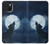 W3693 Grim White Wolf Full Moon Hülle Schutzhülle Taschen und Leder Flip für iPhone 15