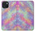 W3706 Pastel Rainbow Galaxy Pink Sky Hülle Schutzhülle Taschen und Leder Flip für iPhone 15