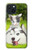 W3795 Kitten Cat Playful Siberian Husky Dog Paint Hülle Schutzhülle Taschen und Leder Flip für iPhone 15