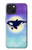 W3807 Killer Whale Orca Moon Pastel Fantasy Hülle Schutzhülle Taschen und Leder Flip für iPhone 15