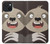 W3855 Sloth Face Cartoon Hülle Schutzhülle Taschen und Leder Flip für iPhone 15