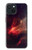 W3897 Red Nebula Space Hülle Schutzhülle Taschen und Leder Flip für iPhone 15