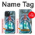 W3911 Cute Little Mermaid Aqua Spa Hülle Schutzhülle Taschen und Leder Flip für iPhone 15