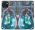 W3912 Cute Little Mermaid Aqua Spa Hülle Schutzhülle Taschen und Leder Flip für iPhone 15