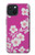 W3924 Cherry Blossom Pink Background Hülle Schutzhülle Taschen und Leder Flip für iPhone 15