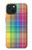 W3942 LGBTQ Rainbow Plaid Tartan Hülle Schutzhülle Taschen und Leder Flip für iPhone 15