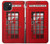 W0058 British Red Telephone Box Hülle Schutzhülle Taschen und Leder Flip für iPhone 15 Plus