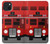 W2058 England British Double Decker Bus Hülle Schutzhülle Taschen und Leder Flip für iPhone 15 Plus