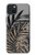 W3692 Gray Black Palm Leaves Hülle Schutzhülle Taschen und Leder Flip für iPhone 15 Plus