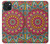 W3694 Hippie Art Pattern Hülle Schutzhülle Taschen und Leder Flip für iPhone 15 Plus