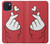 W3701 Mini Heart Love Sign Hülle Schutzhülle Taschen und Leder Flip für iPhone 15 Plus