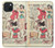 W3820 Vintage Cowgirl Fashion Paper Doll Hülle Schutzhülle Taschen und Leder Flip für iPhone 15 Plus