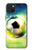 W3844 Glowing Football Soccer Ball Hülle Schutzhülle Taschen und Leder Flip für iPhone 15 Plus